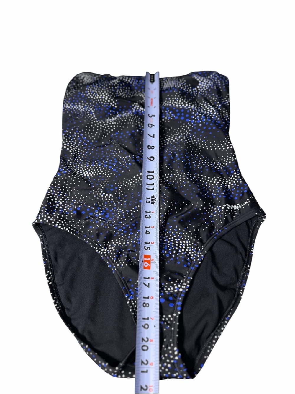 Speedo Hydro Women's One-piece Bathing Suit Black Blue White Padded Bra Sz 12 - Picture 8 of 13